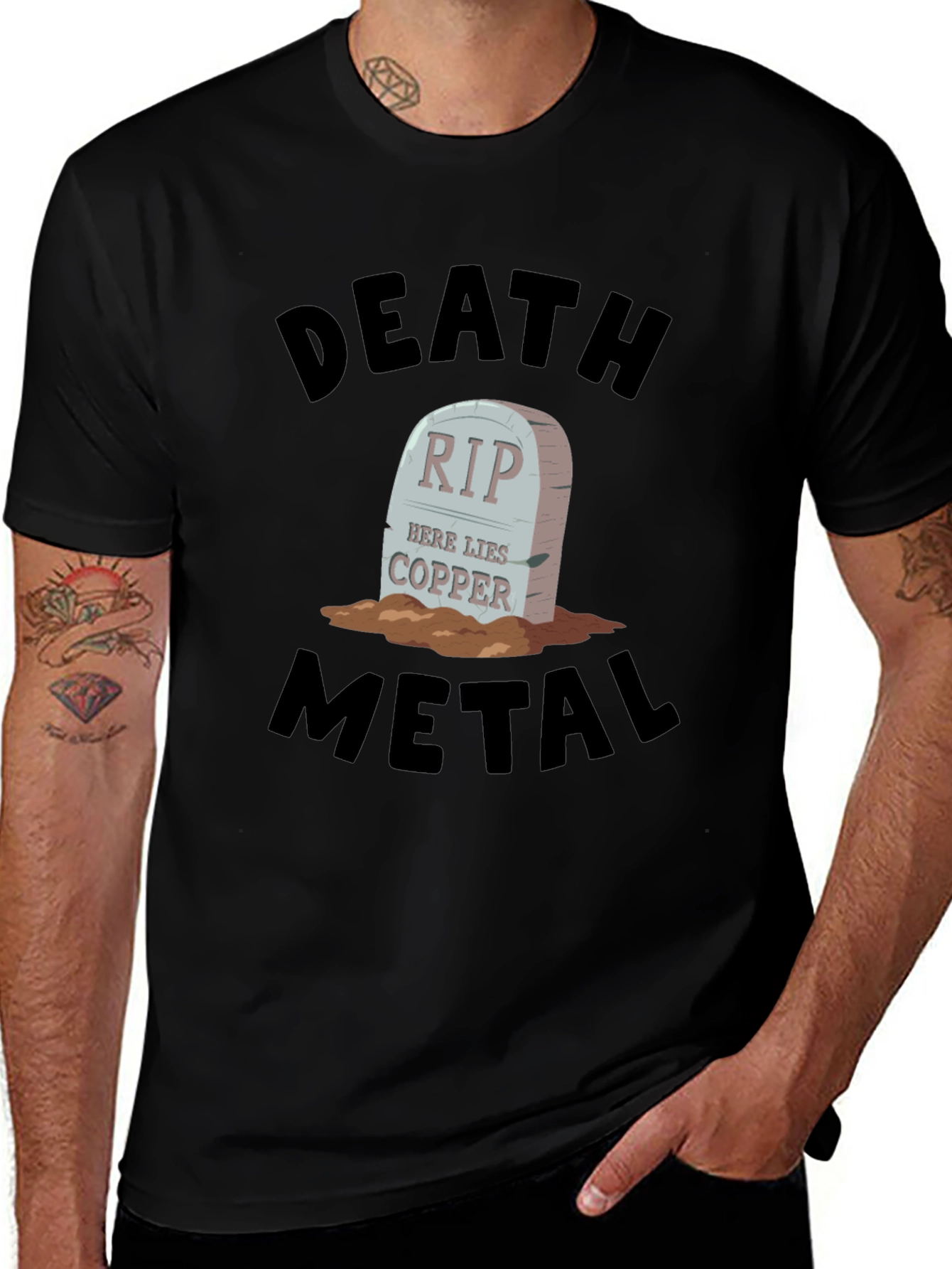Death Metal RIP Copper Graphic Tee