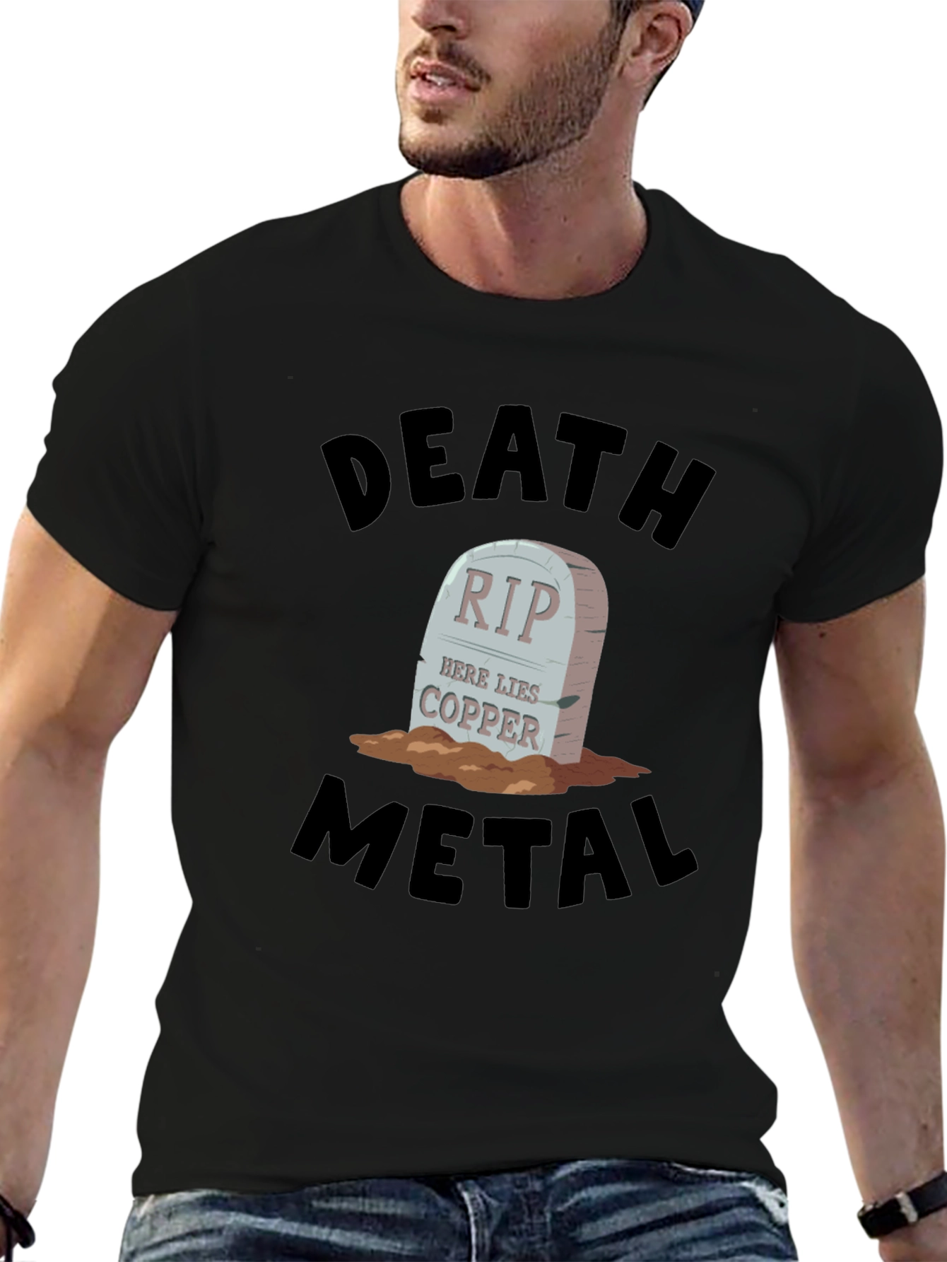 Death Metal RIP Copper Graphic Tee