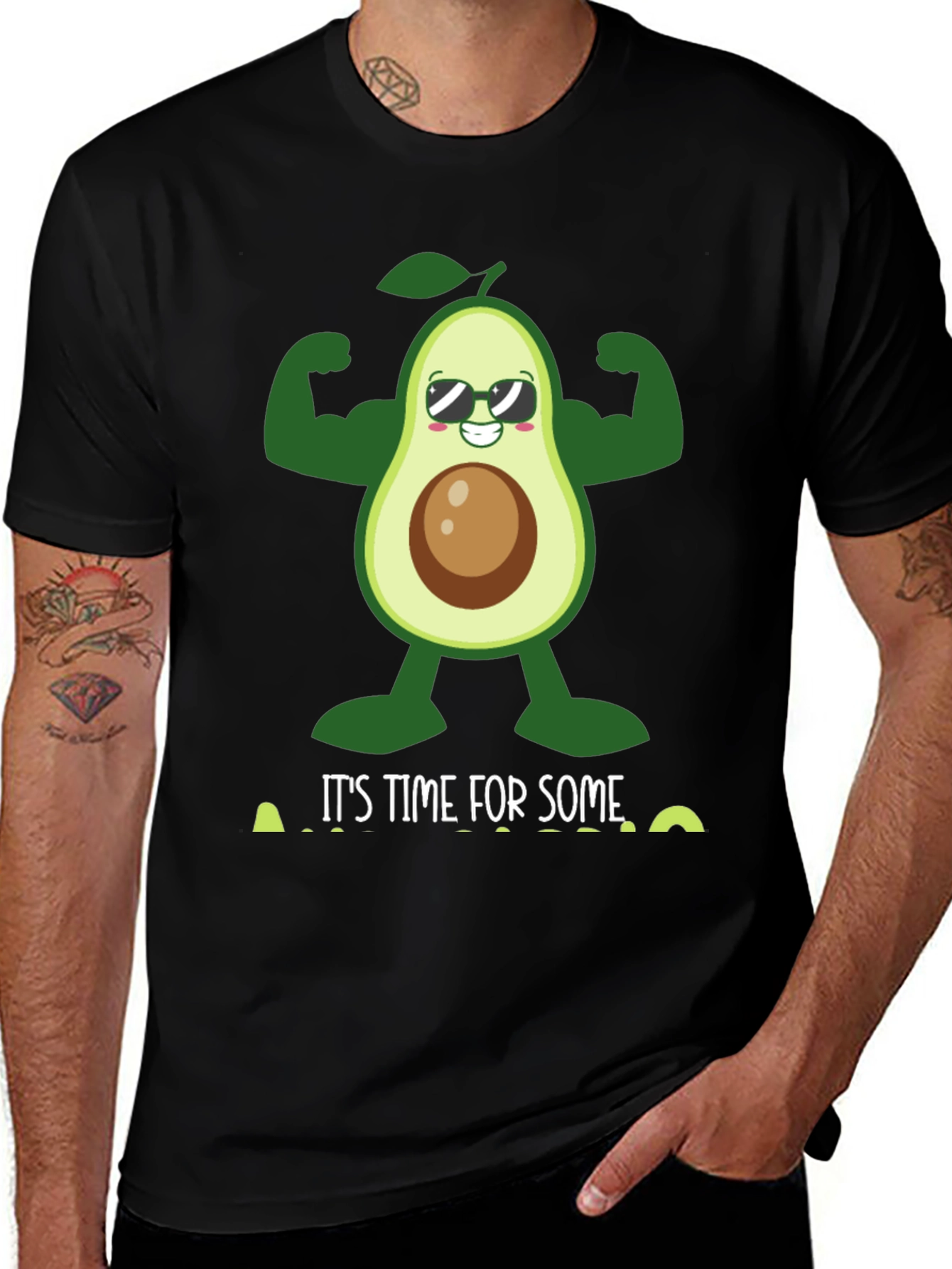 Funny Avocado Gym T-Shirt - Time For Some Guac!