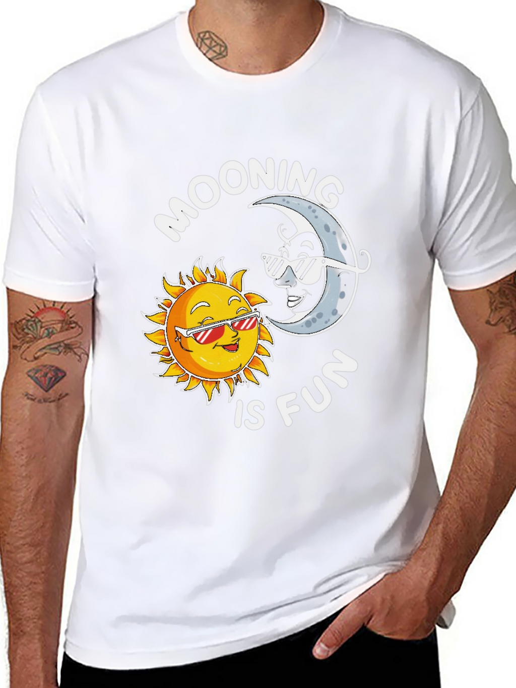 Moons and Suns Graphic Tee - Funky Casual Shirt
