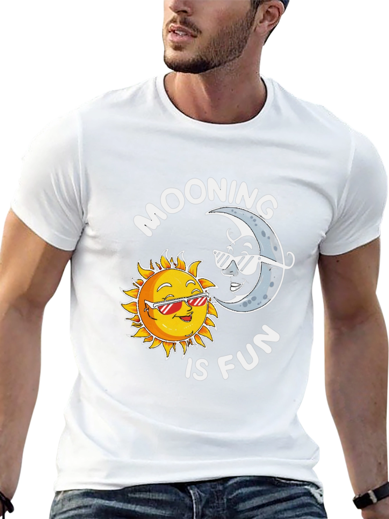 Moons and Suns Graphic Tee - Funky Casual Shirt