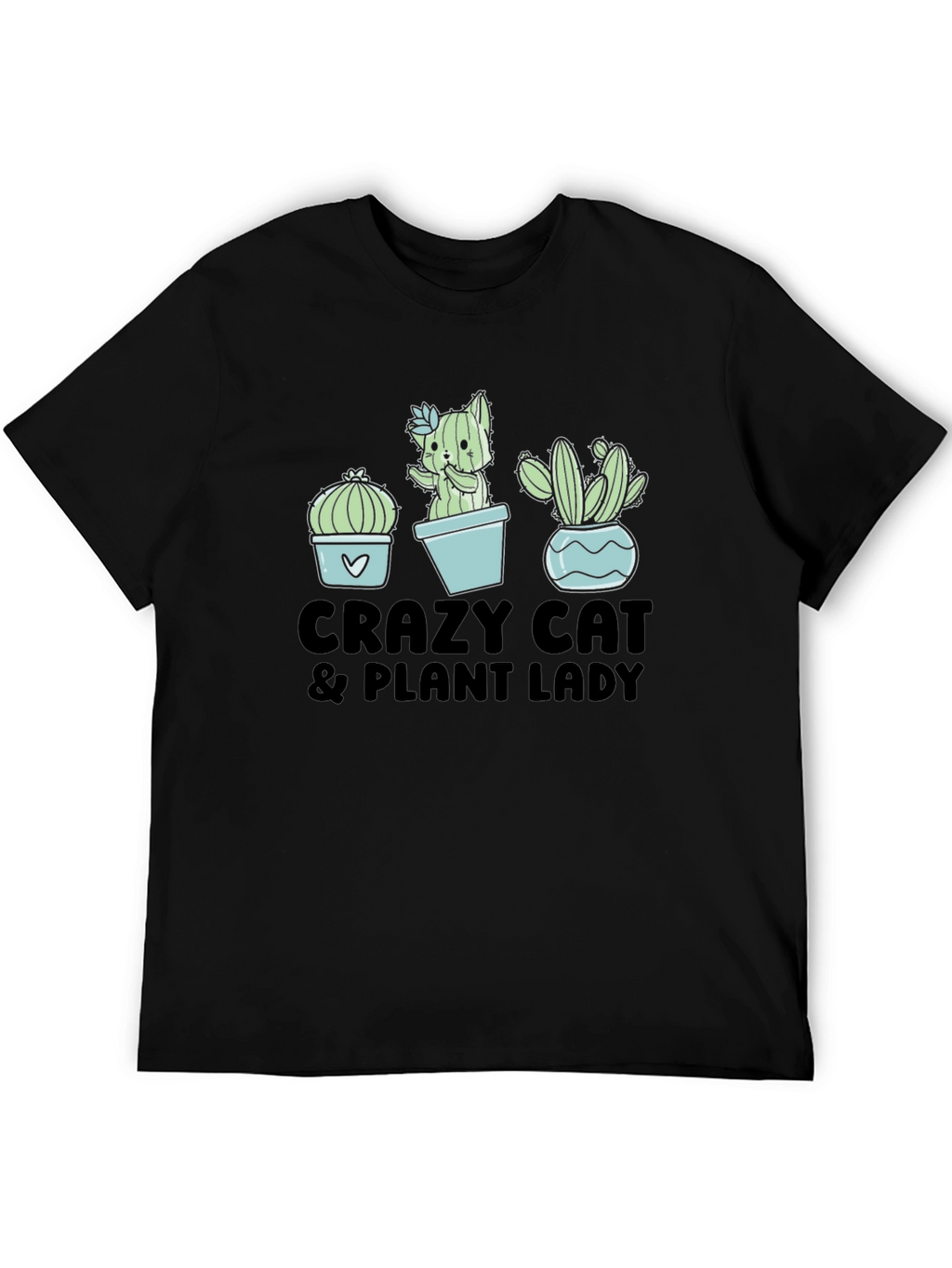 Crazy Cat & Plant Lady Graphic T-Shirt