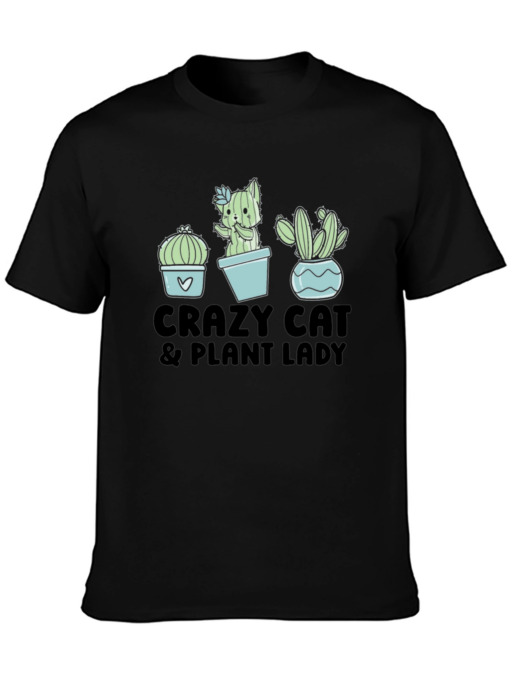Crazy Cat & Plant Lady Graphic T-Shirt