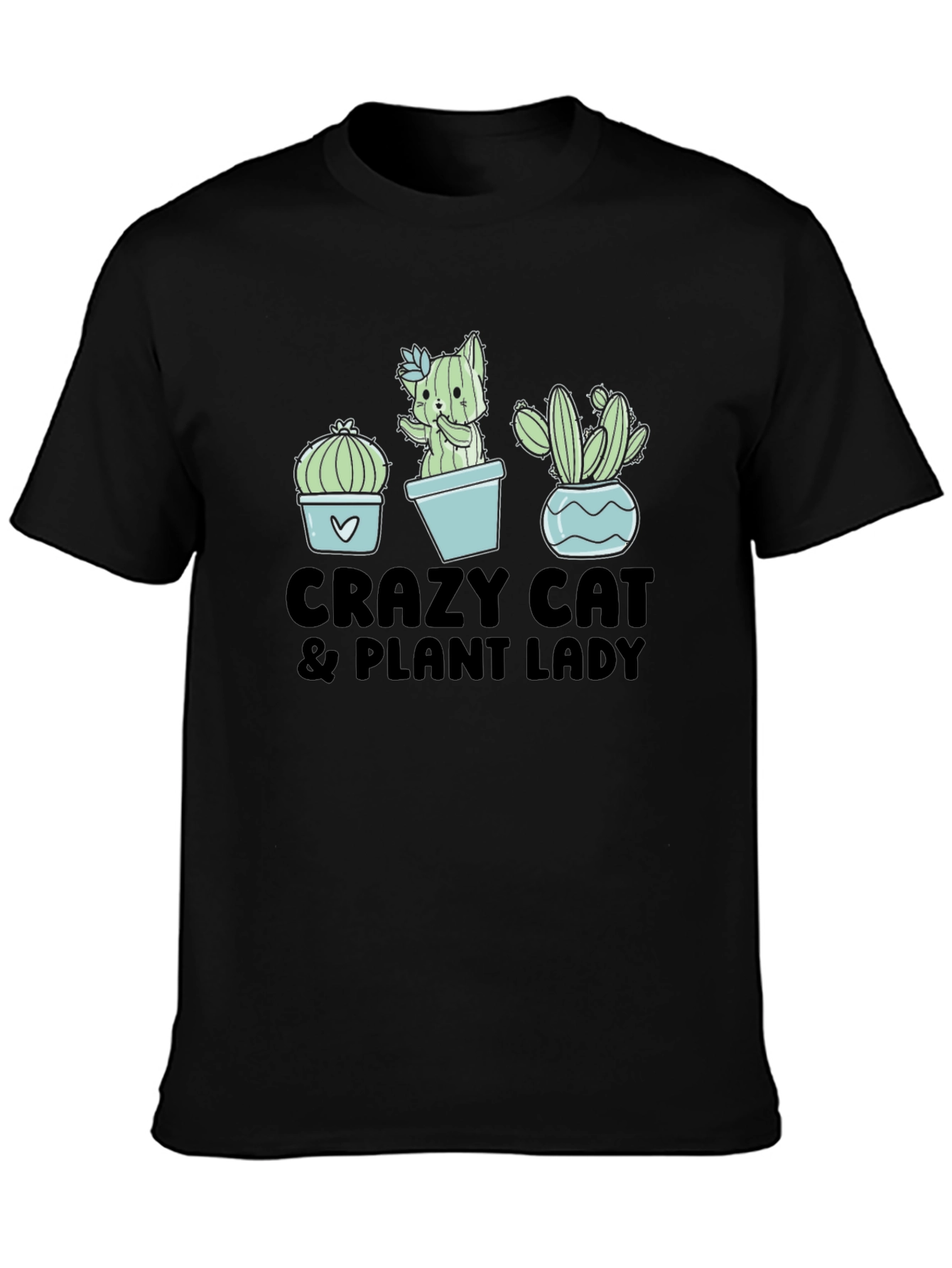 Crazy Cat & Plant Lady Graphic T-Shirt