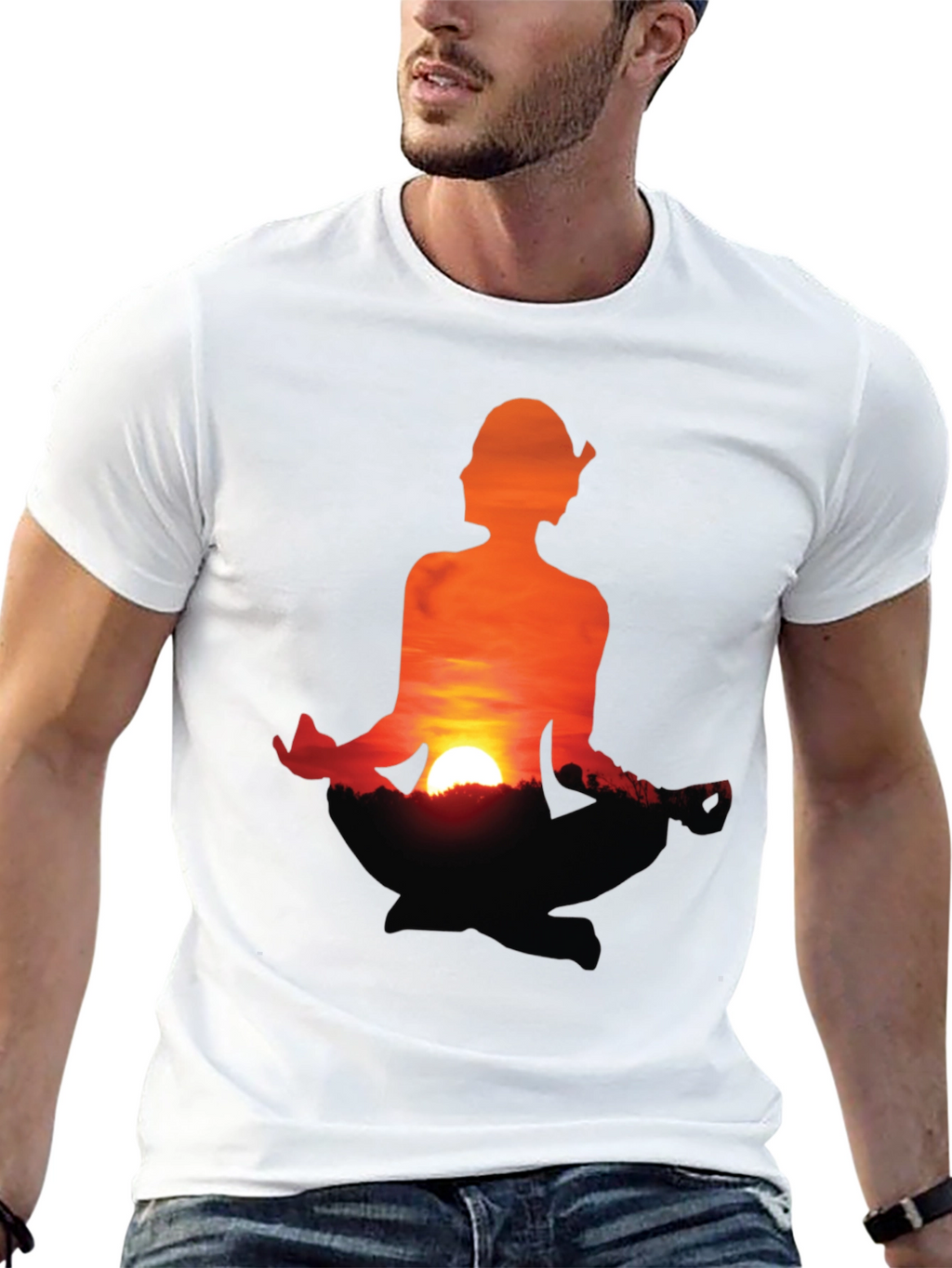 Sunset Meditation T-Shirt - Peaceful Graphic Tee