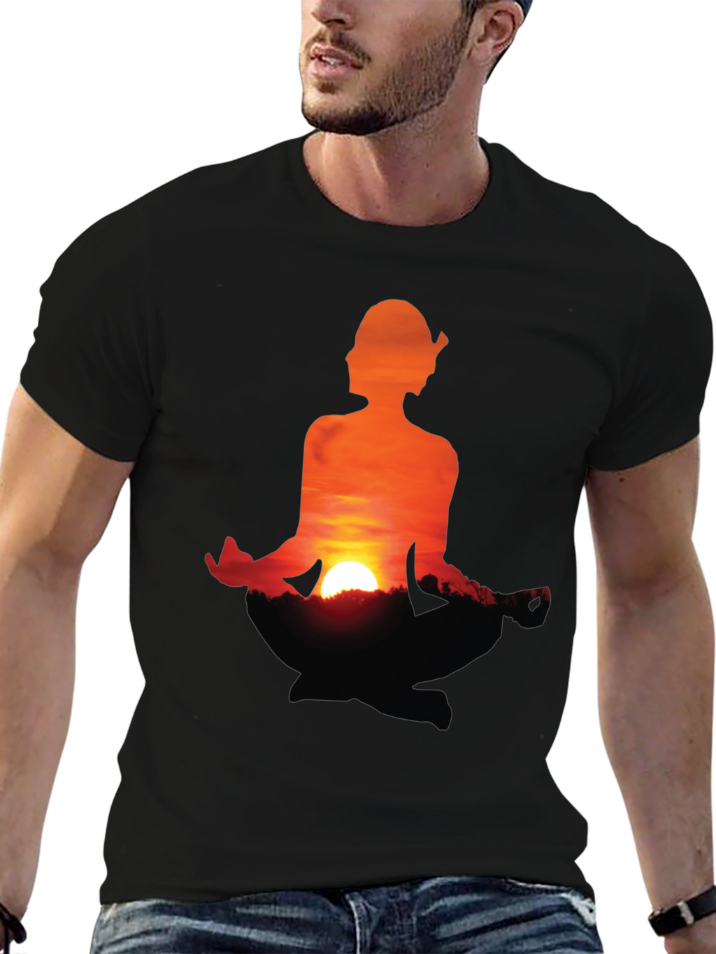 Sunset Meditation T-Shirt - Peaceful Graphic Tee