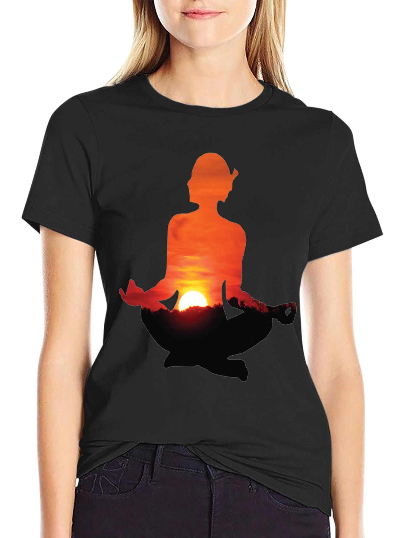 Sunset Meditation T-Shirt - Peaceful Graphic Tee
