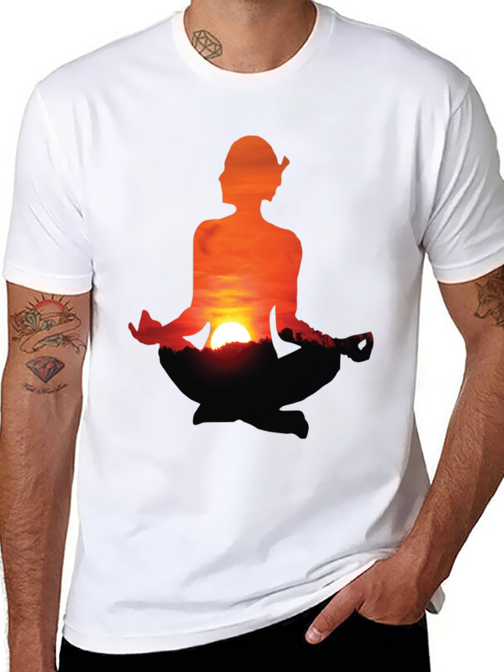 Sunset Meditation T-Shirt - Peaceful Graphic Tee