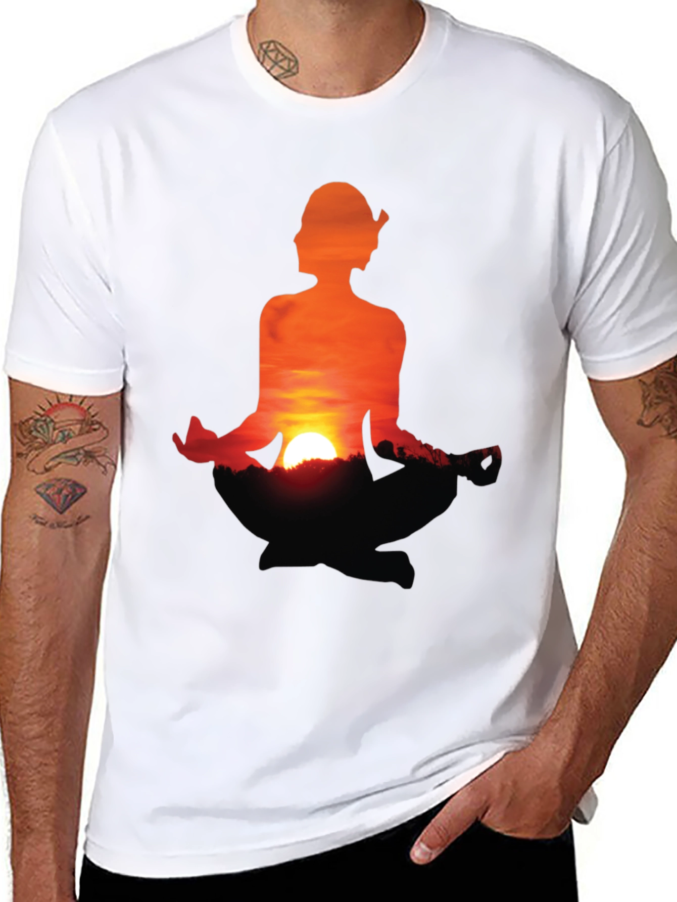 Sunset Meditation T-Shirt - Peaceful Graphic Tee