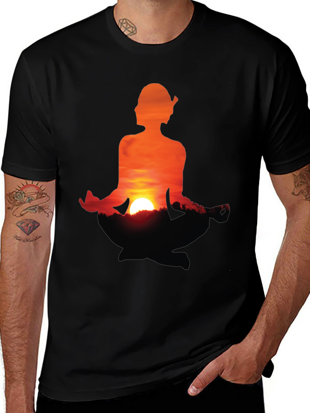 Sunset Meditation T-Shirt - Peaceful Graphic Tee