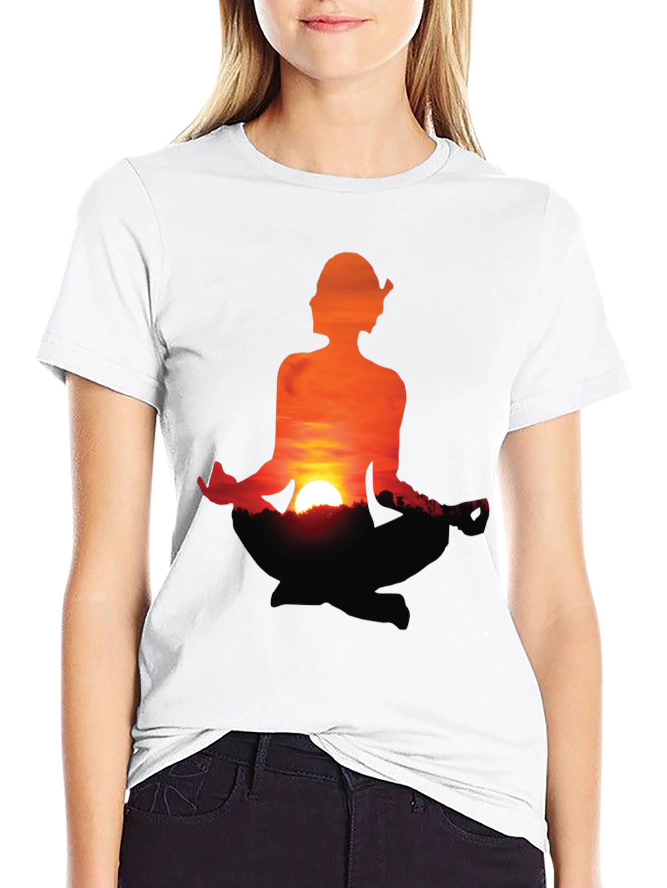 Sunset Meditation T-Shirt - Peaceful Graphic Tee