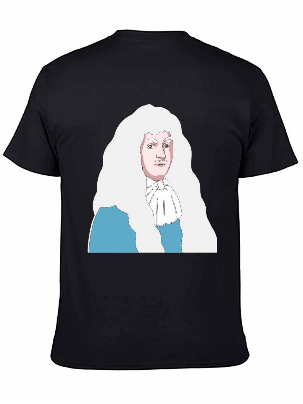 Black T-Shirt with Cartoon Aristocrat Design
