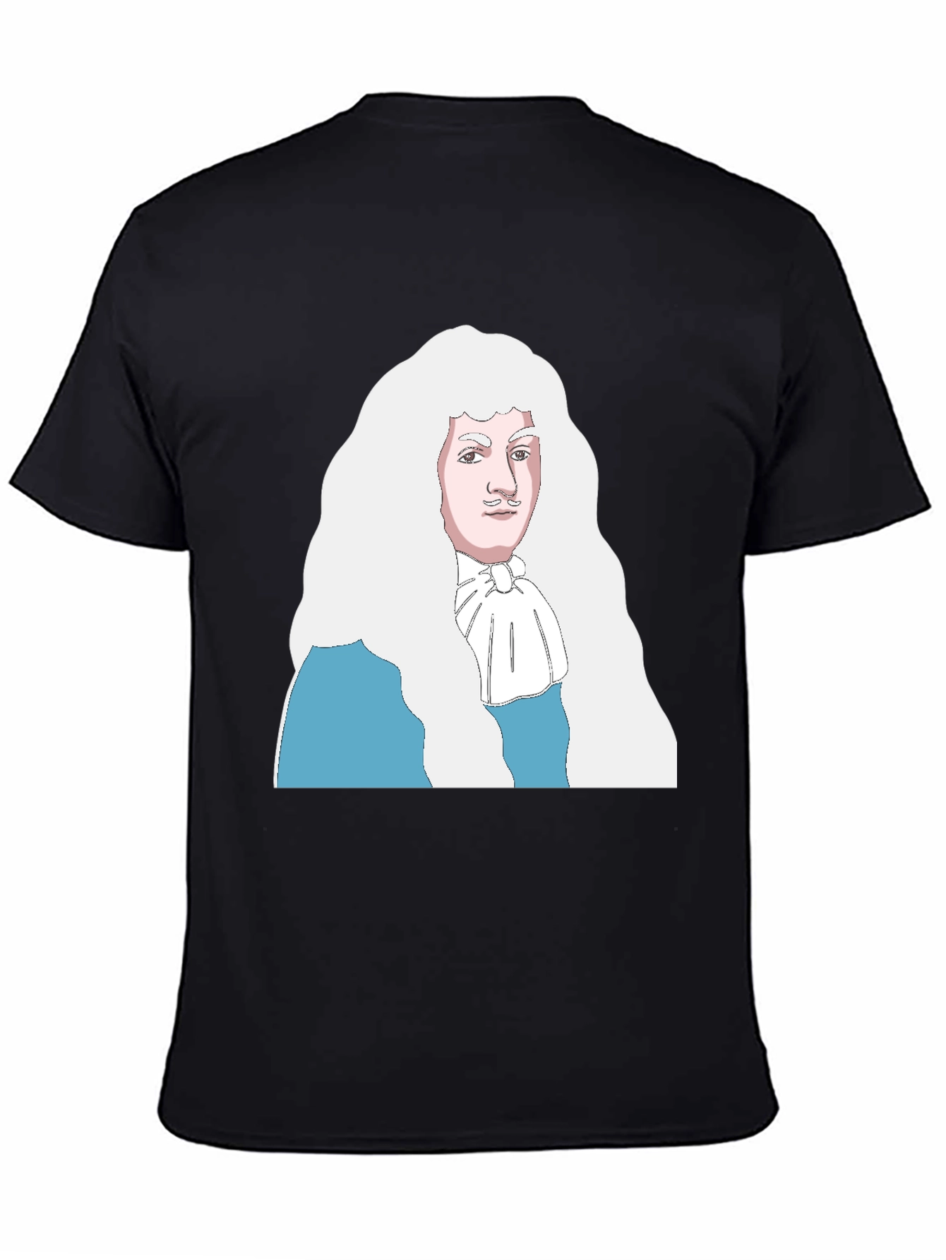 Black T-Shirt with Cartoon Aristocrat Design