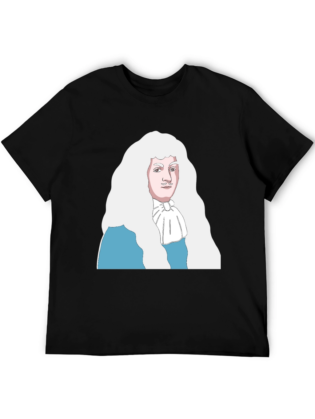 Black T-Shirt with Cartoon Aristocrat Design