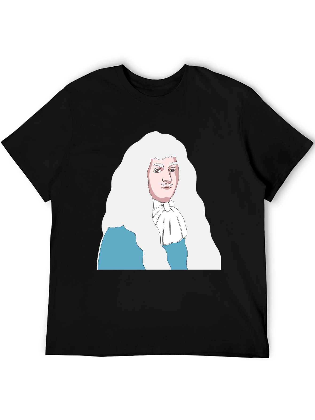 Black T-Shirt with Cartoon Aristocrat Design