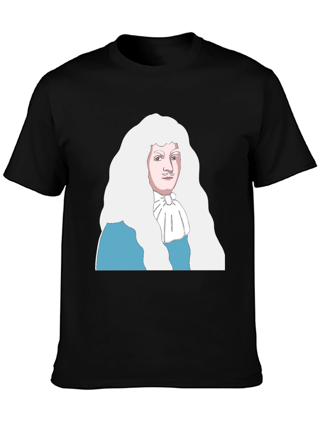 Black T-Shirt with Cartoon Aristocrat Design