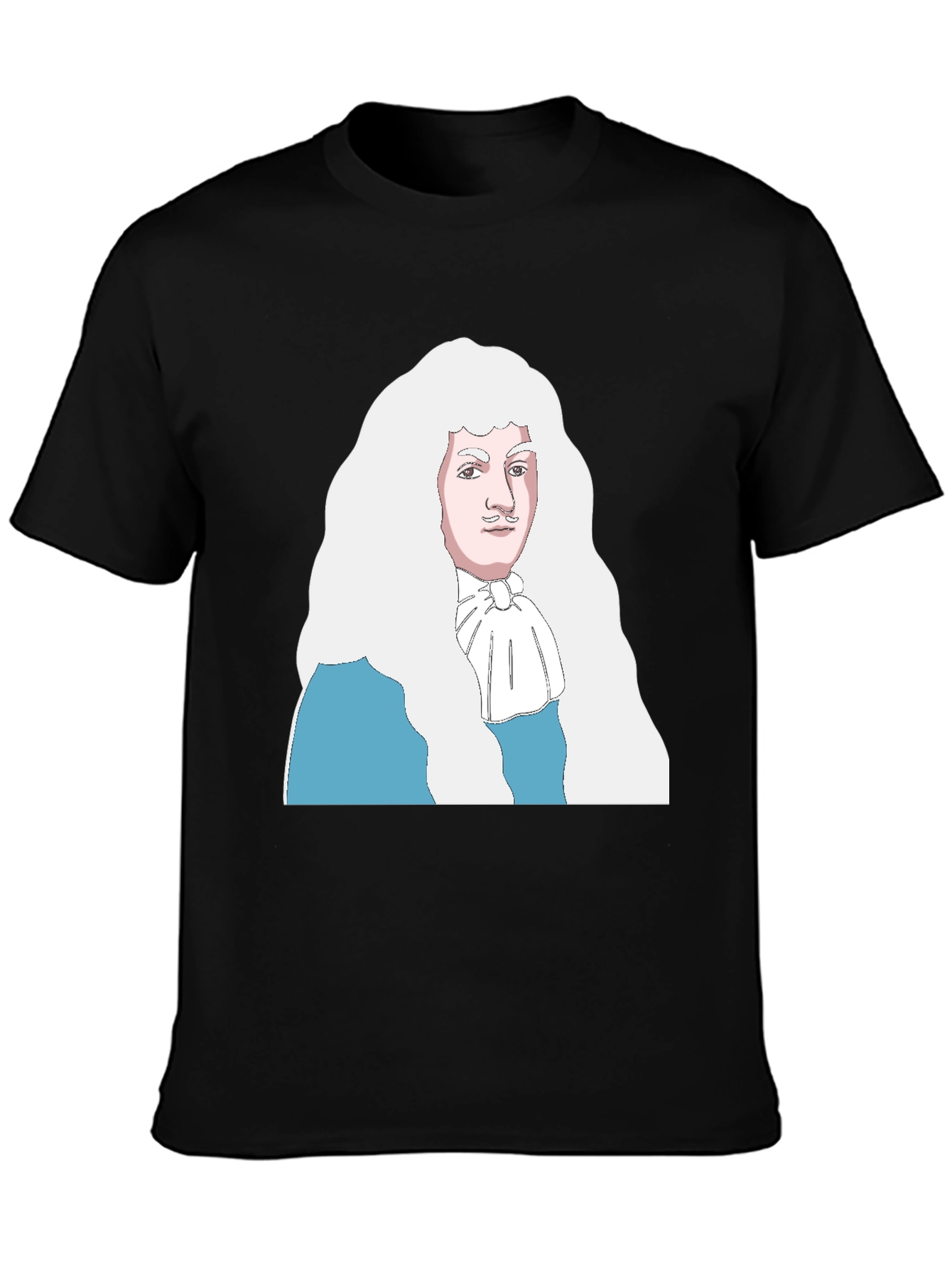 Black T-Shirt with Cartoon Aristocrat Design