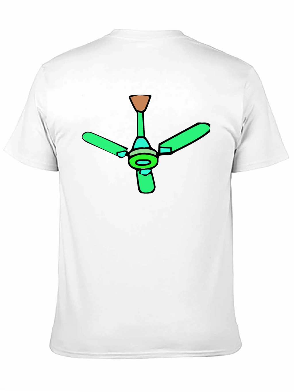 Green Ceiling Fan Graphic Black T-Shirt