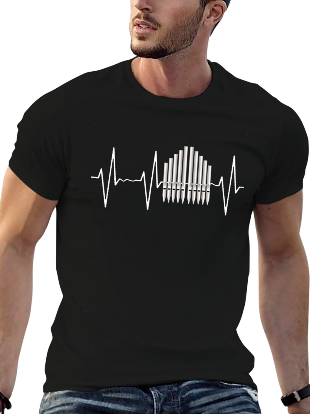 Organ Pipe Heartbeat T-Shirt - Musician Tee