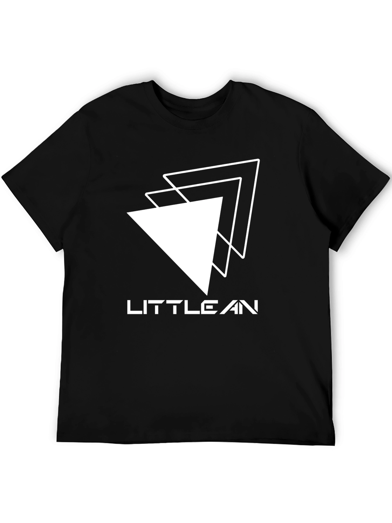 Little Lean Triangle Graphic Black T-Shirt