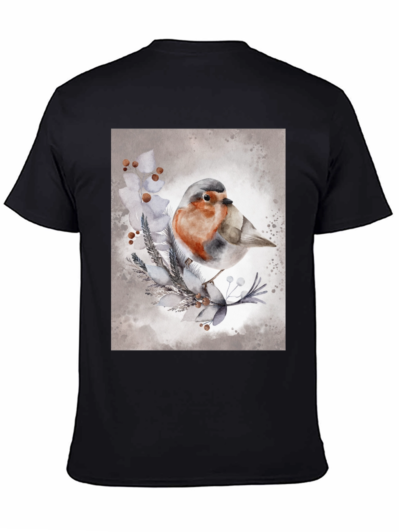 Robin Bird Watercolor Art T-Shirt