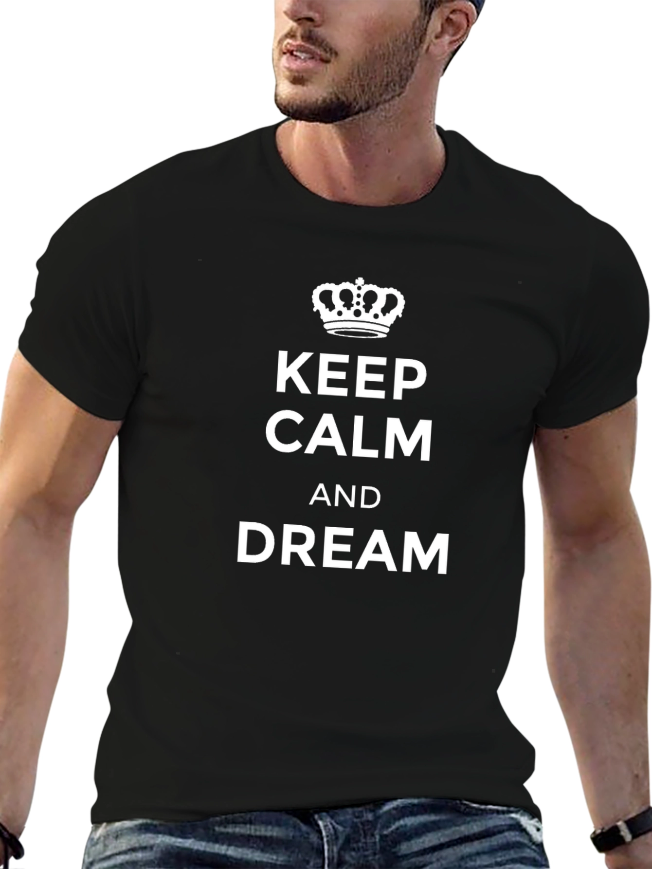 Keep Calm and Dream Graphic Tee - Black