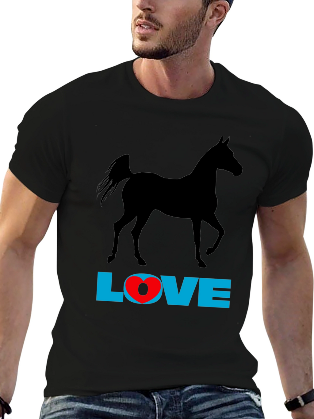 Horse Love Graphic Tee - Black