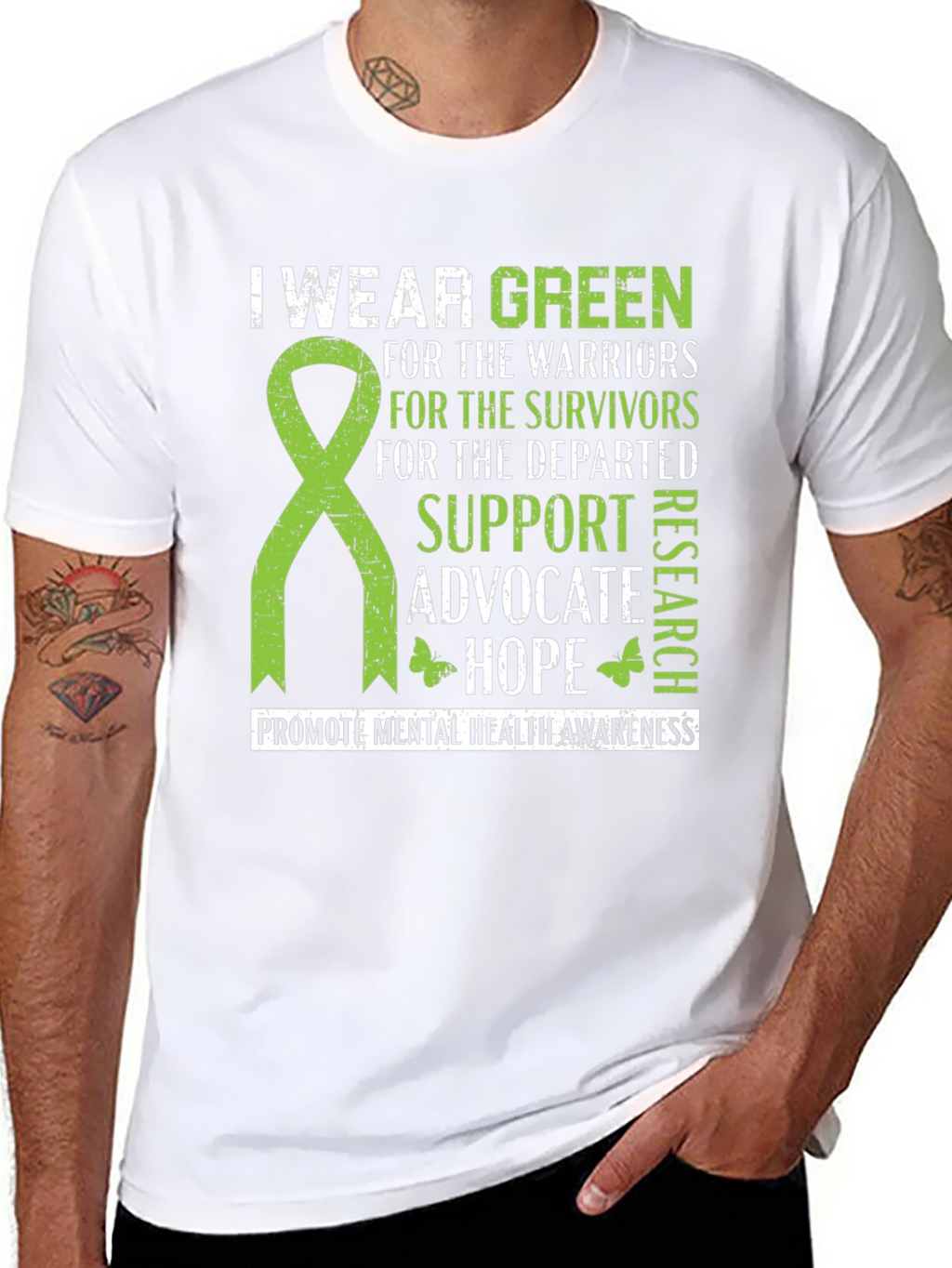 I Wear Green Mental Health Awareness T-Shirt