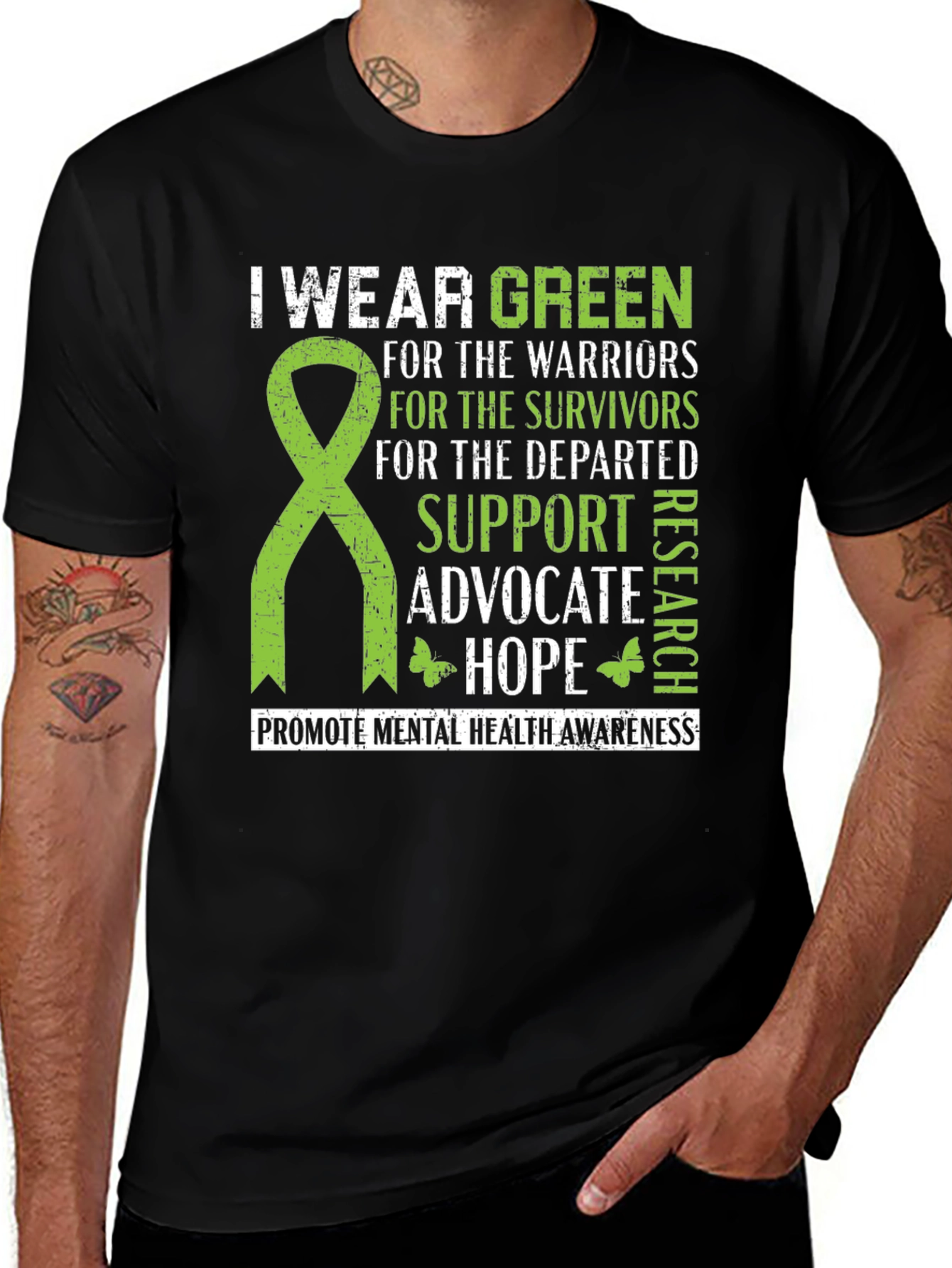 I Wear Green Mental Health Awareness T-Shirt