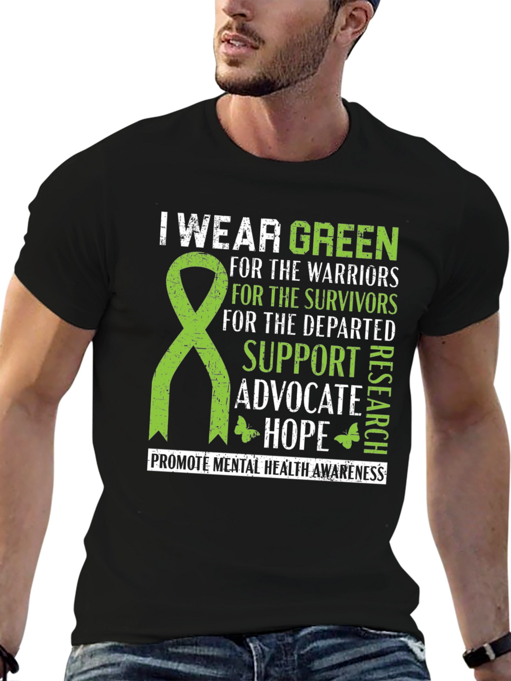 I Wear Green Mental Health Awareness T-Shirt