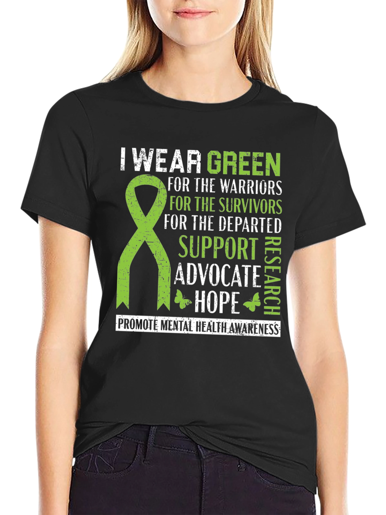 I Wear Green Mental Health Awareness T-Shirt
