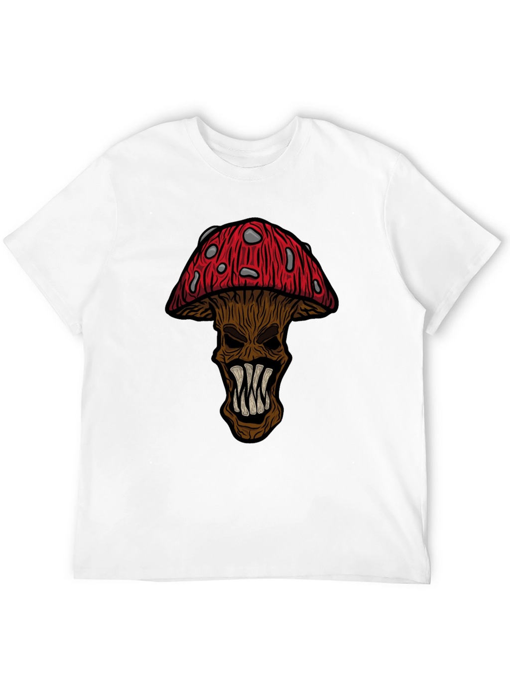Monster Mushroom Graphic Tee - Black Cotton T-Shirt