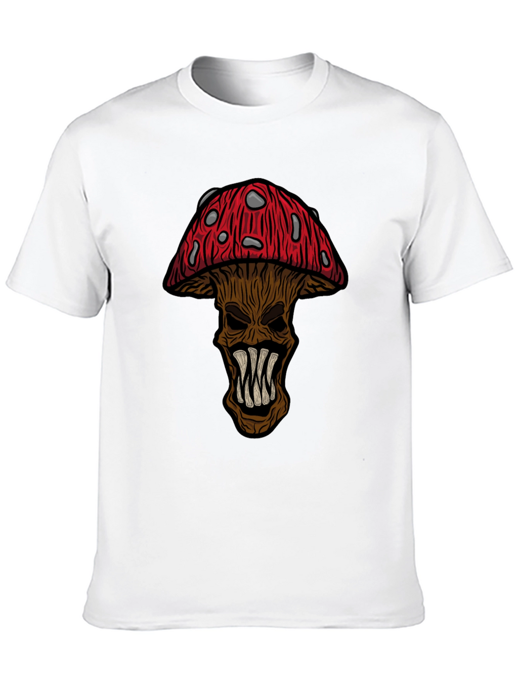 Monster Mushroom Graphic Tee - Black Cotton T-Shirt