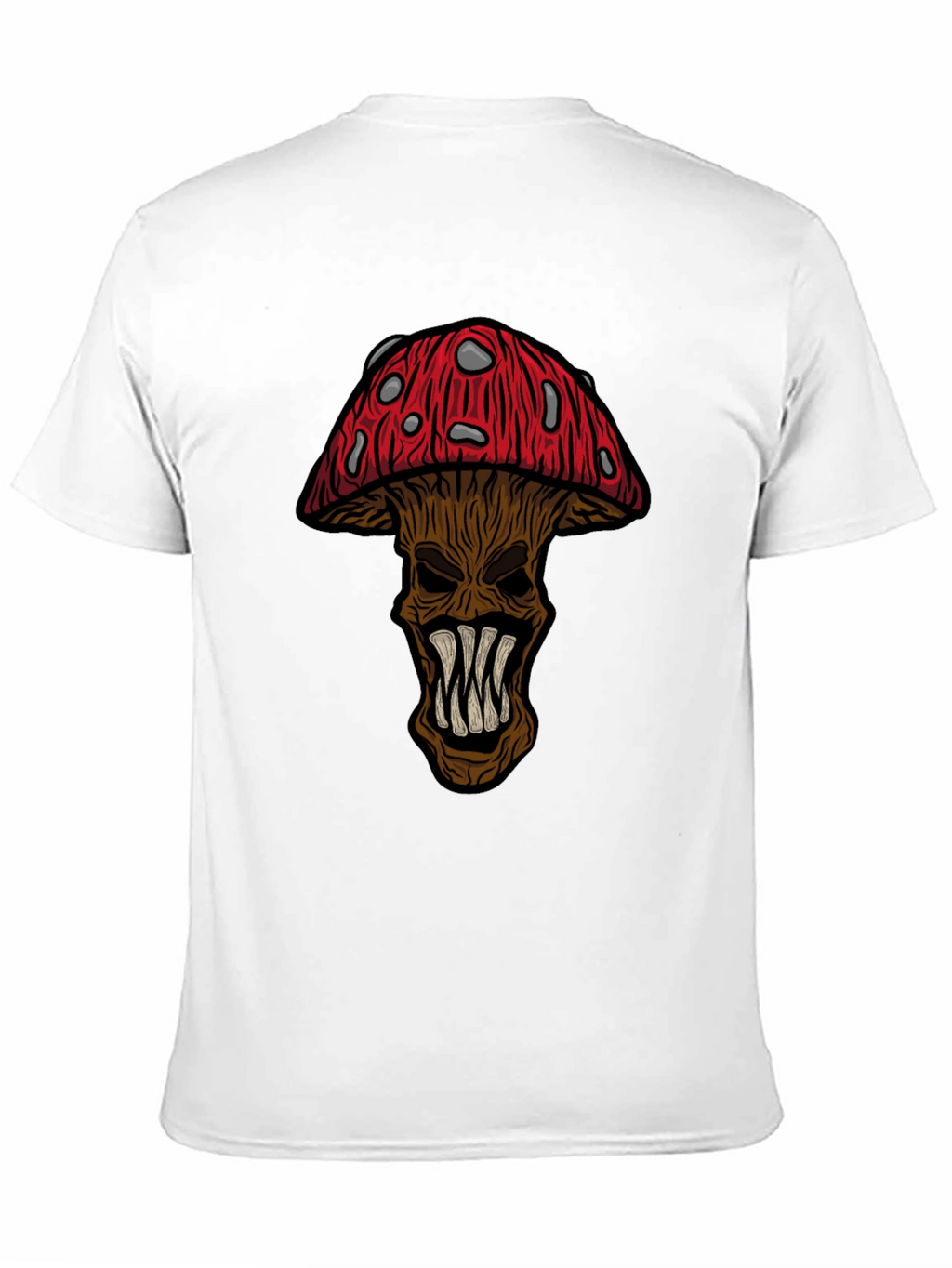 Monster Mushroom Graphic Tee - Black Cotton T-Shirt