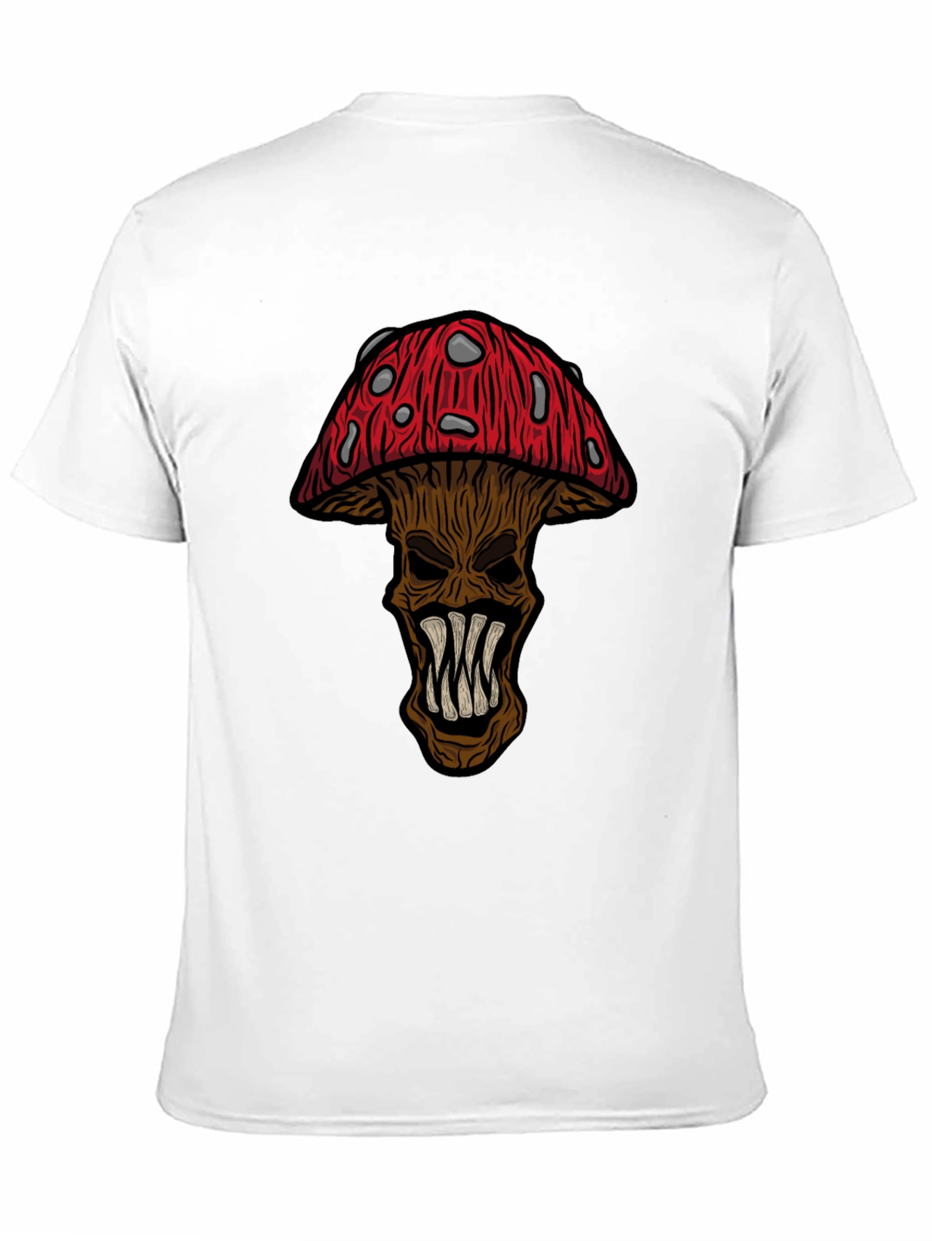 Monster Mushroom Graphic Tee - Black Cotton T-Shirt