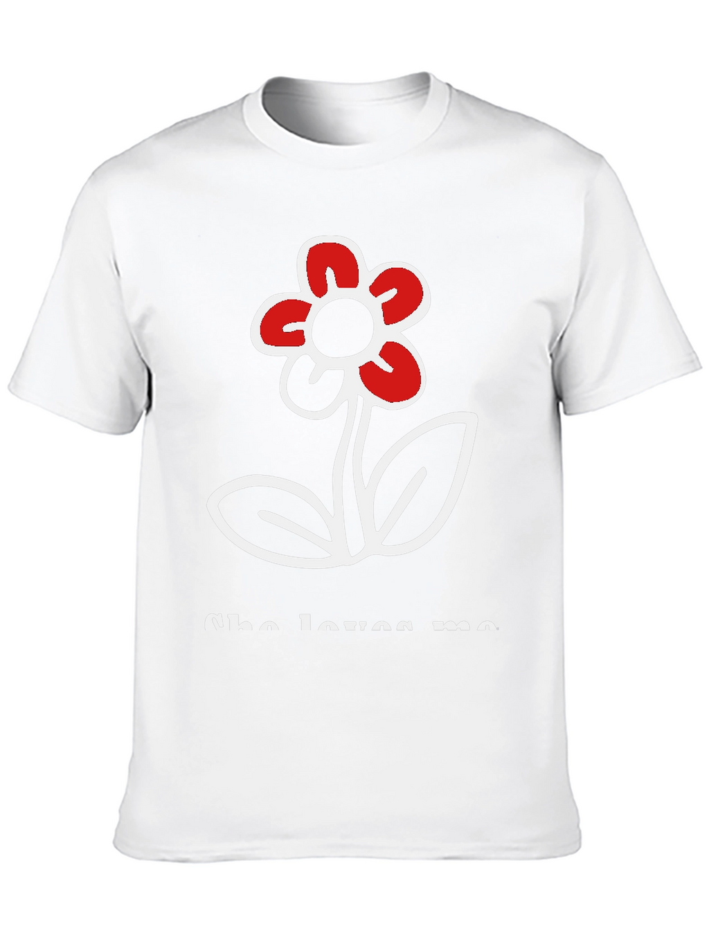 She Loves Me Flower Graphic Tee - Black