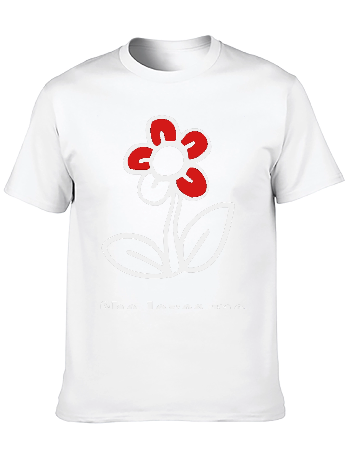 She Loves Me Flower Graphic Tee - Black
