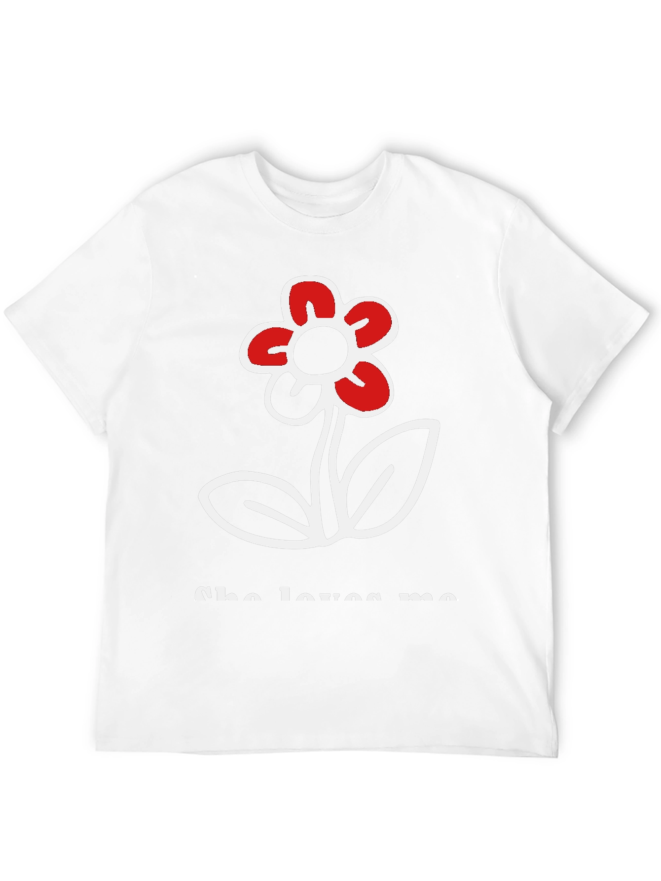 She Loves Me Flower Graphic Tee - Black