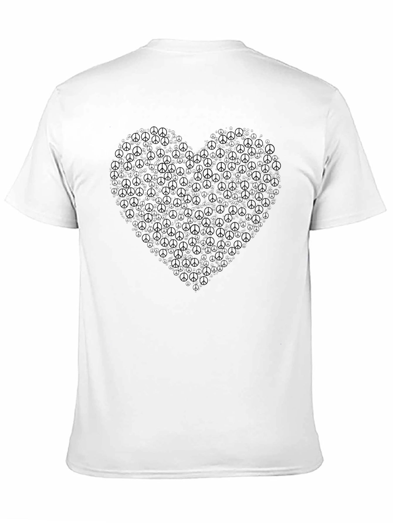 Peace Sign Heart Graphic Black T-Shirt