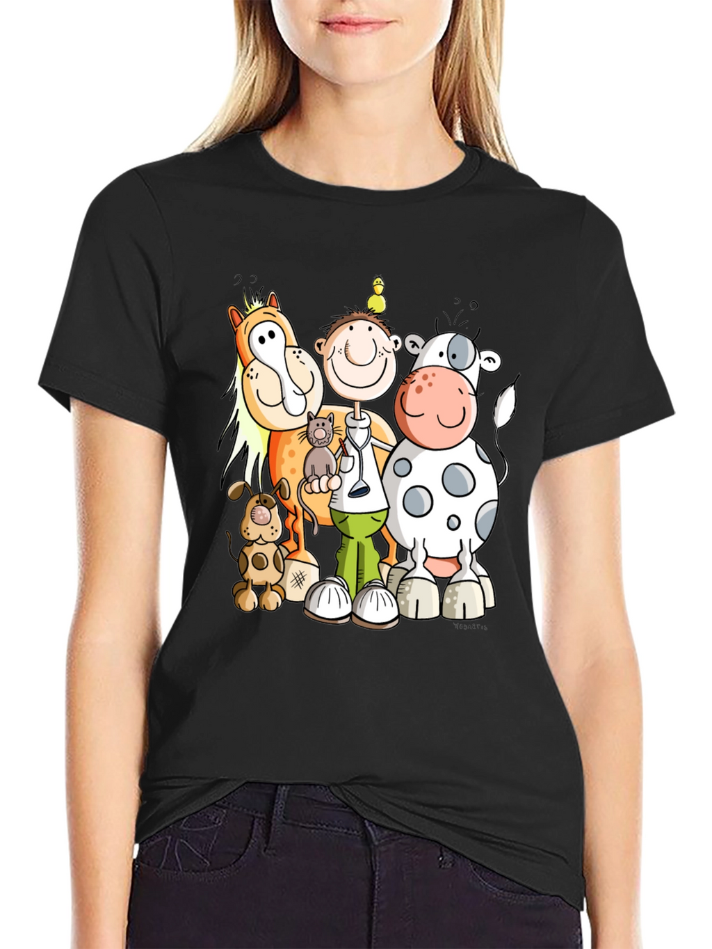 Cartoon Animal Crew T-Shirt