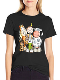 Cartoon Animal Crew T-Shirt