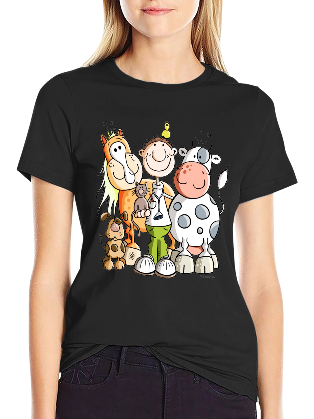 Cartoon Animal Crew T-Shirt