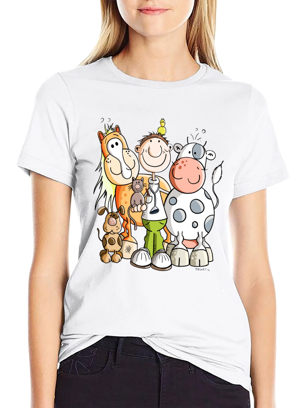 Cartoon Animal Crew T-Shirt