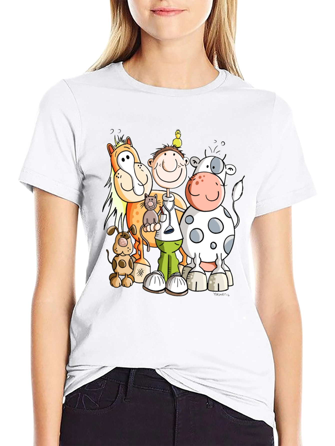 Cartoon Animal Crew T-Shirt