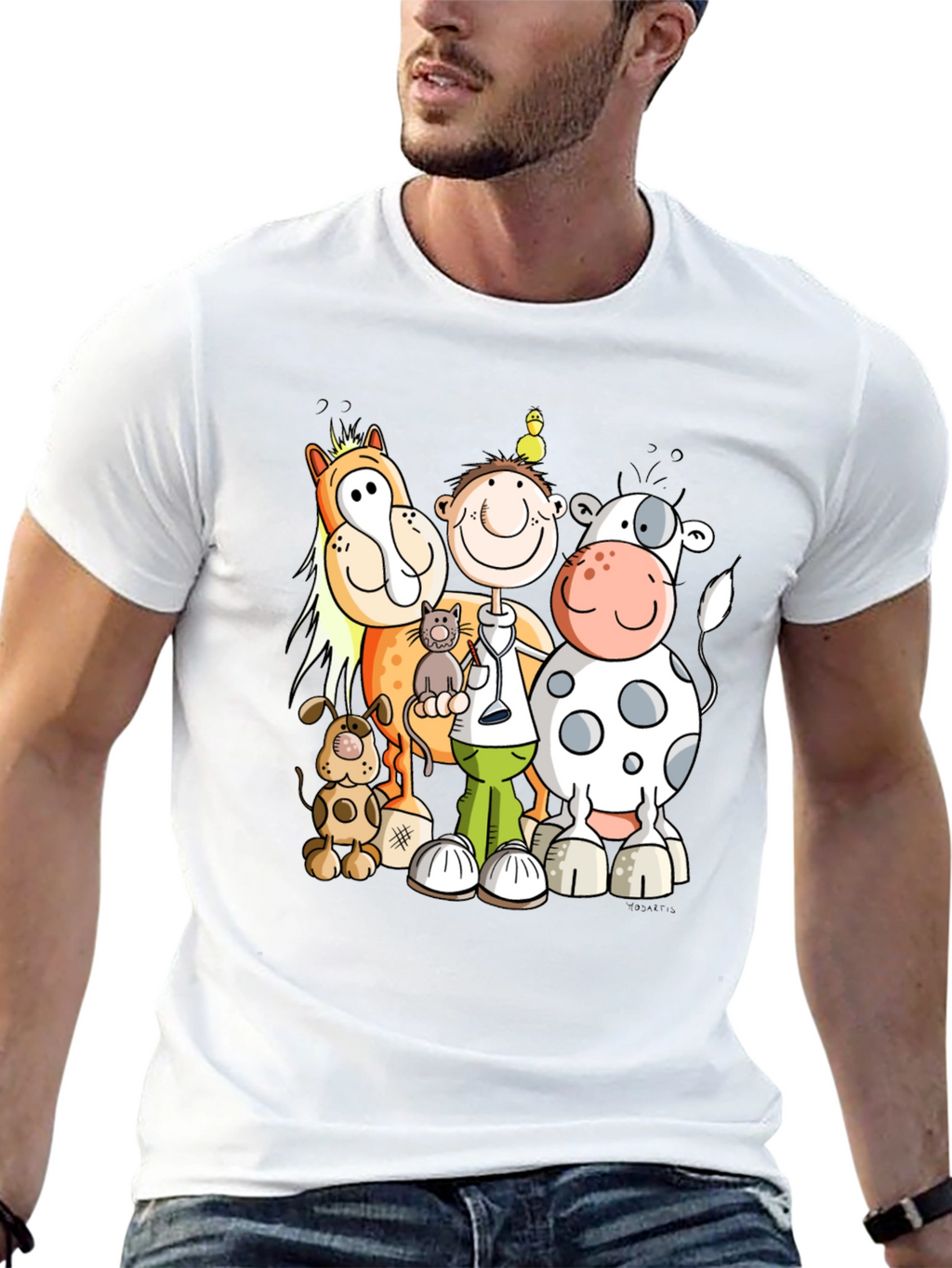 Cartoon Animal Crew T-Shirt