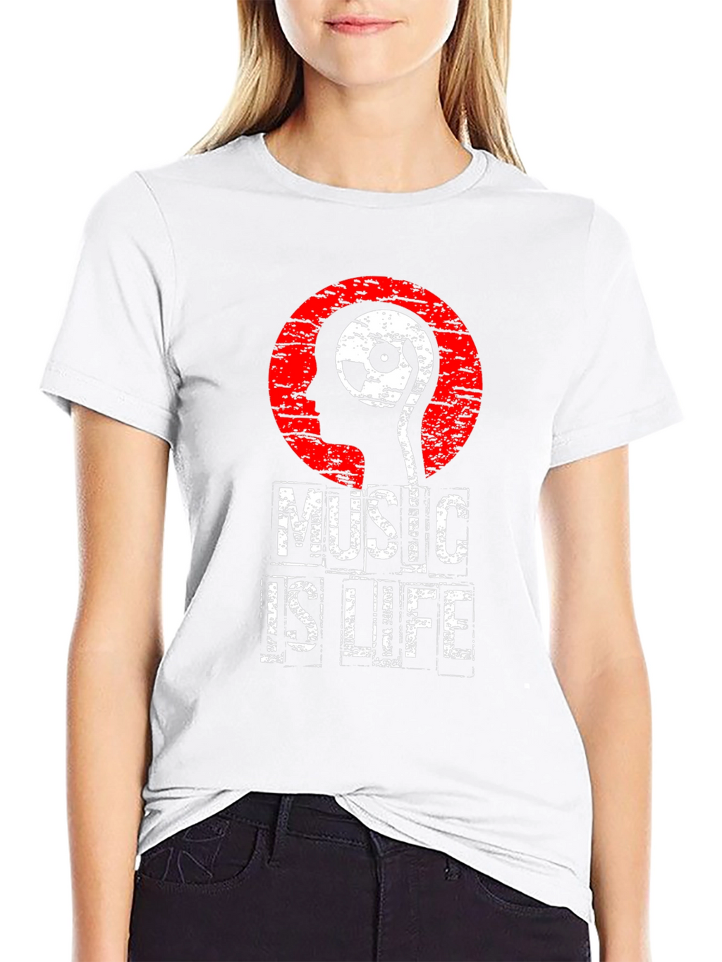 Music is Life Graphic Print T-Shirt