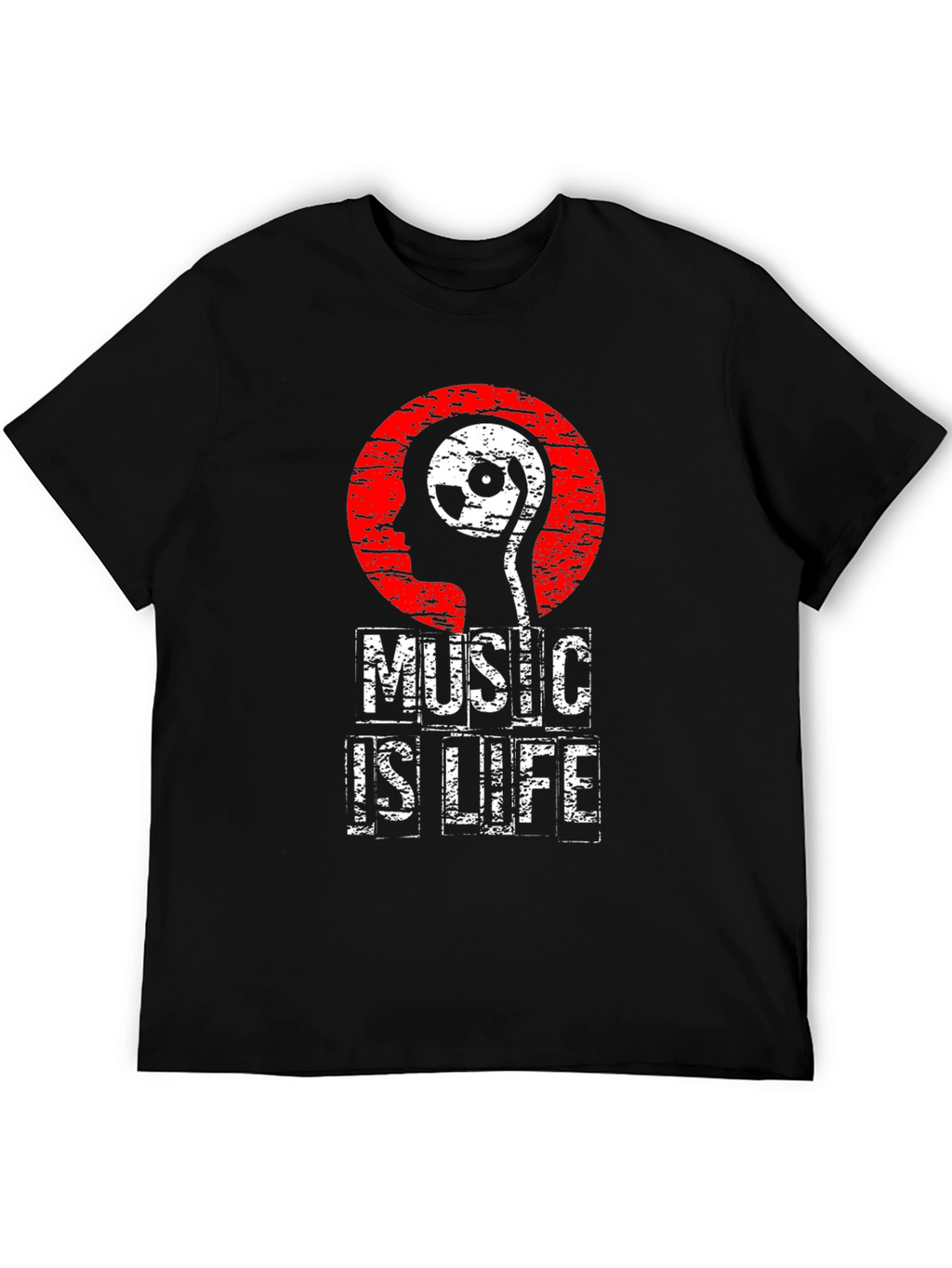 Music is Life Graphic Print T-Shirt