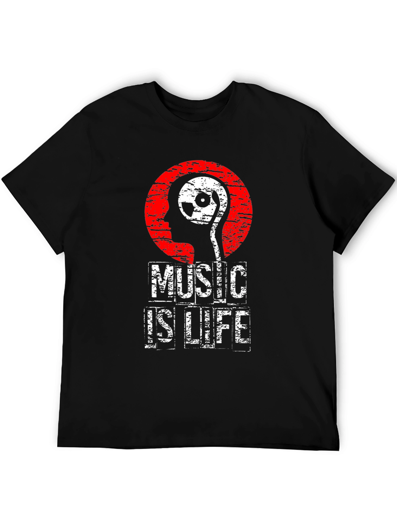 Music is Life Graphic Print T-Shirt