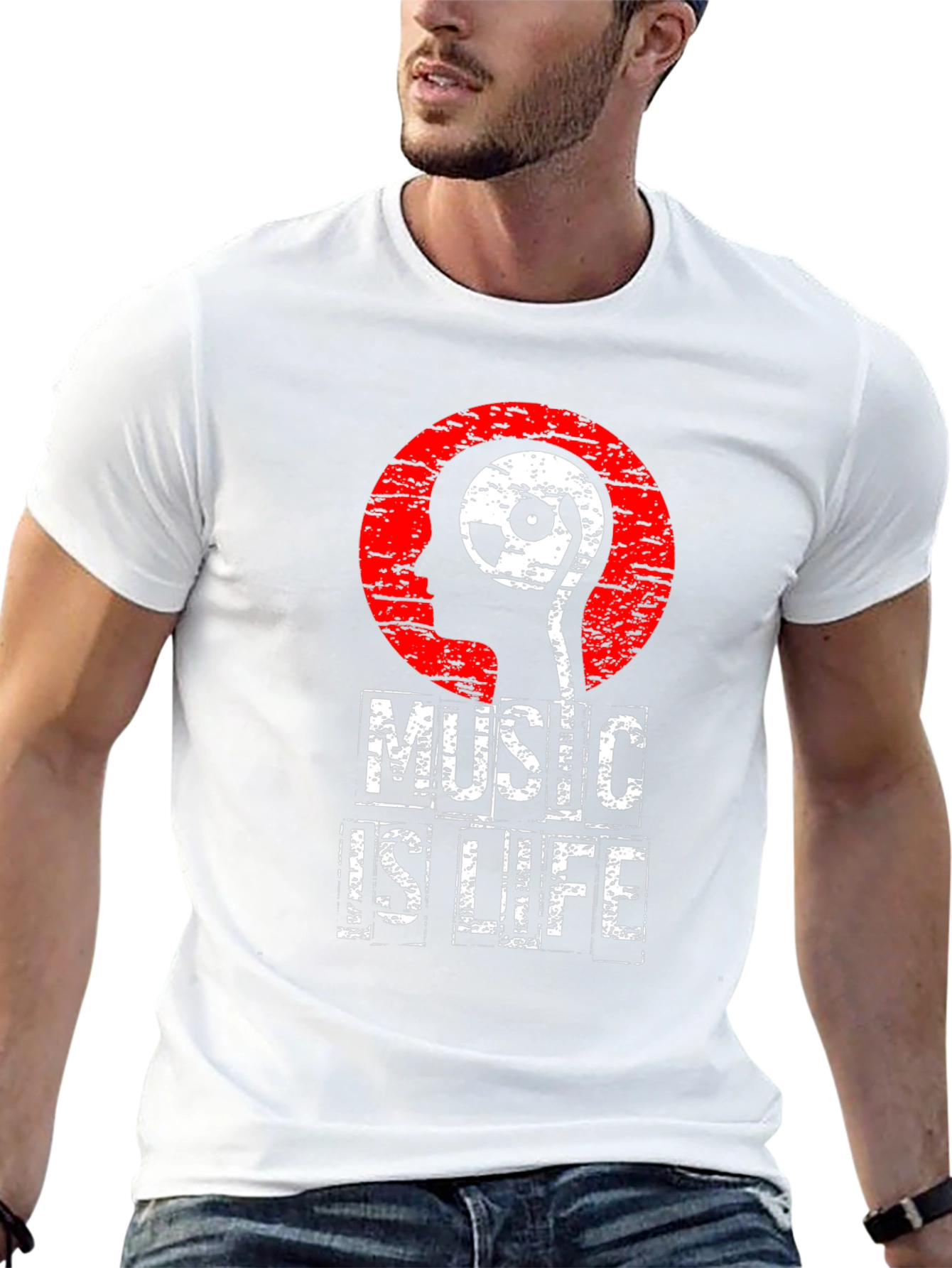 Music is Life Graphic Print T-Shirt
