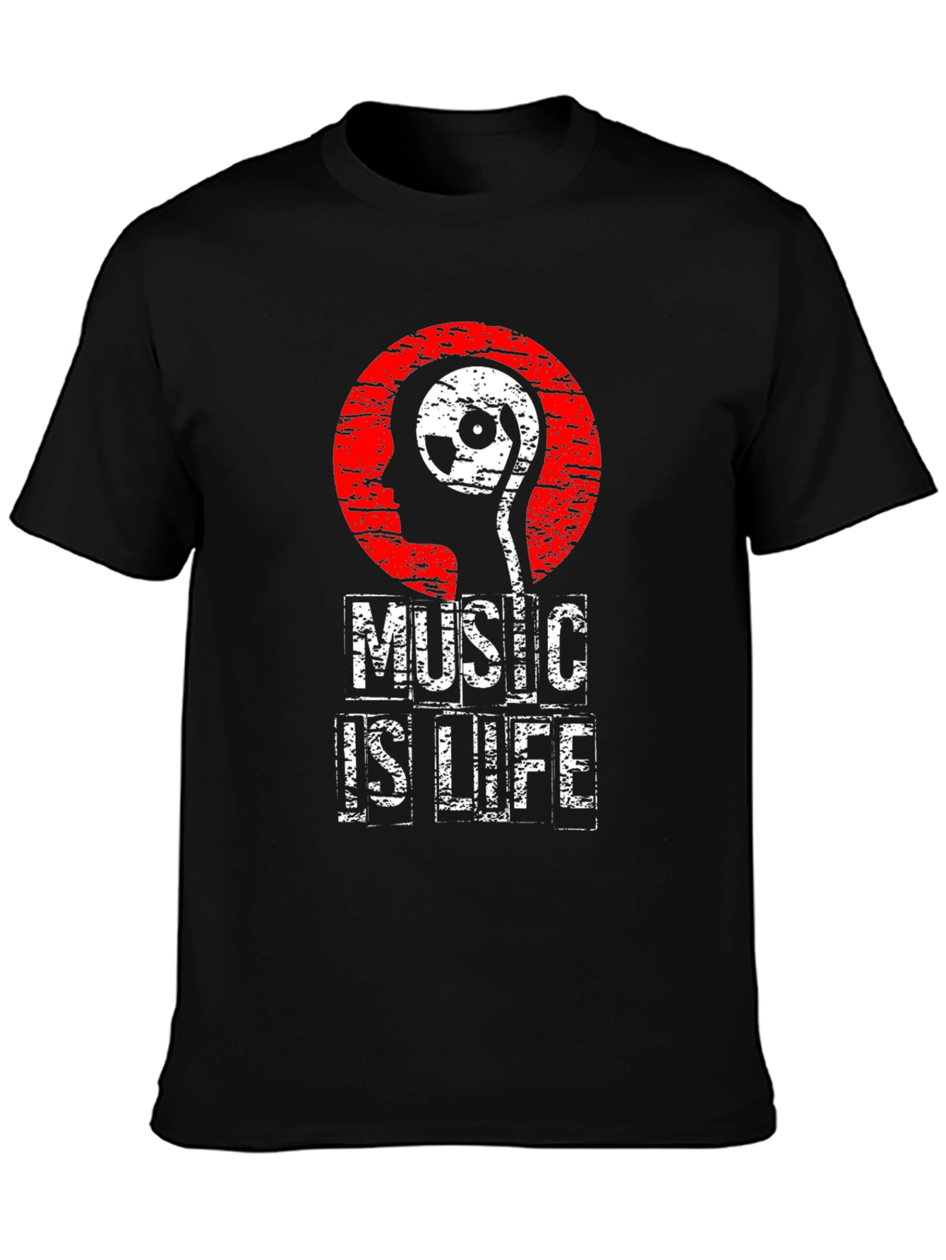 Music is Life Graphic Print T-Shirt